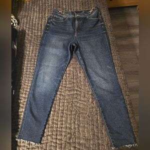 Express High Rise Skinny Jeans Dark Wash Hyper Sculpt Hyper Stretch 8 Short